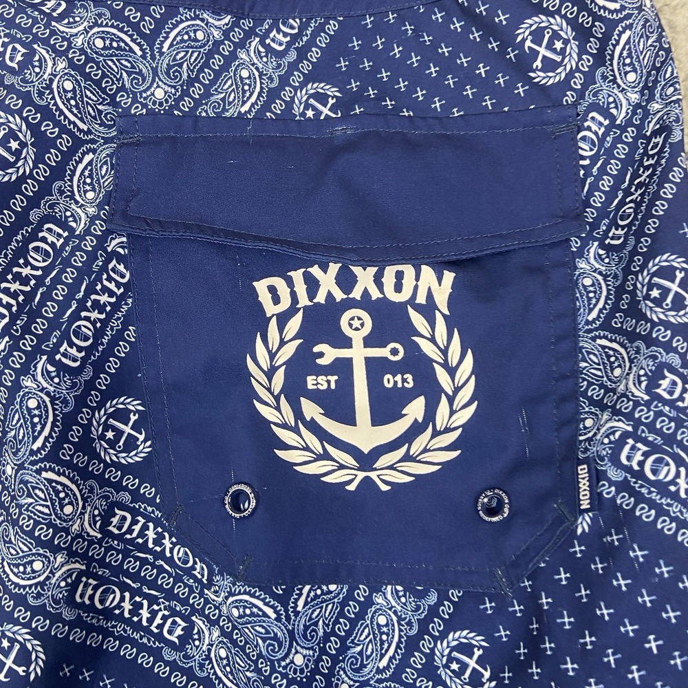 Dixxon Board Shorts Mens Size 40 Blue Paisley Bandana Swim Trunks Surf Beach Dra - Picture 11 of 12